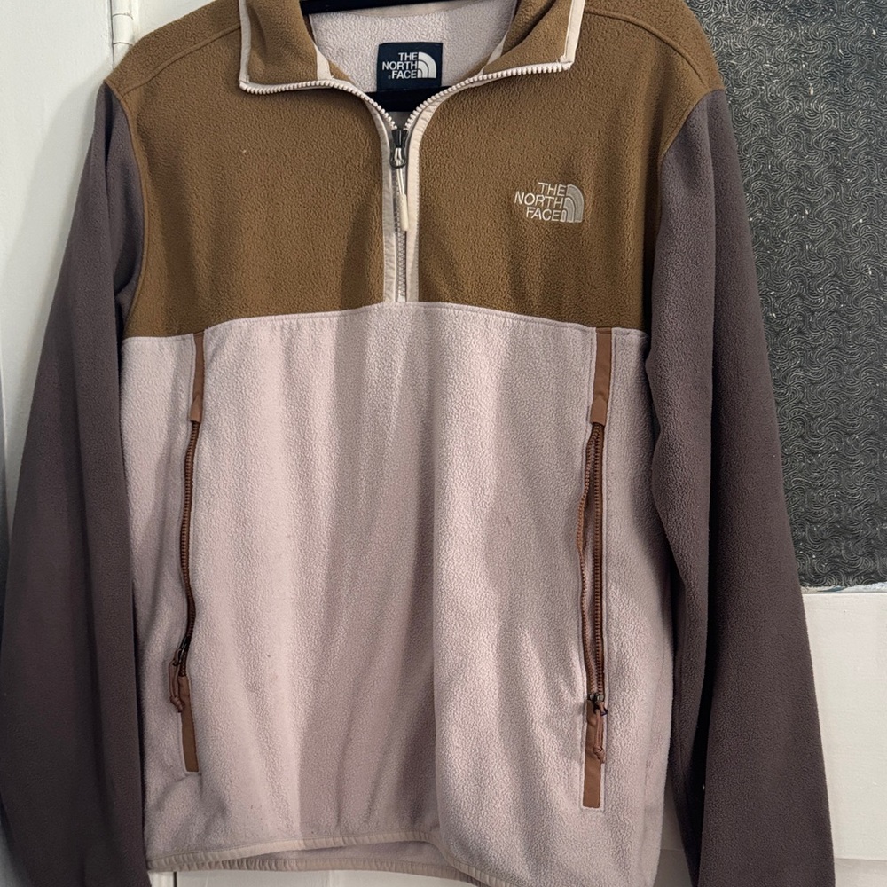 The North Face Men's Brown and Cream Sweater